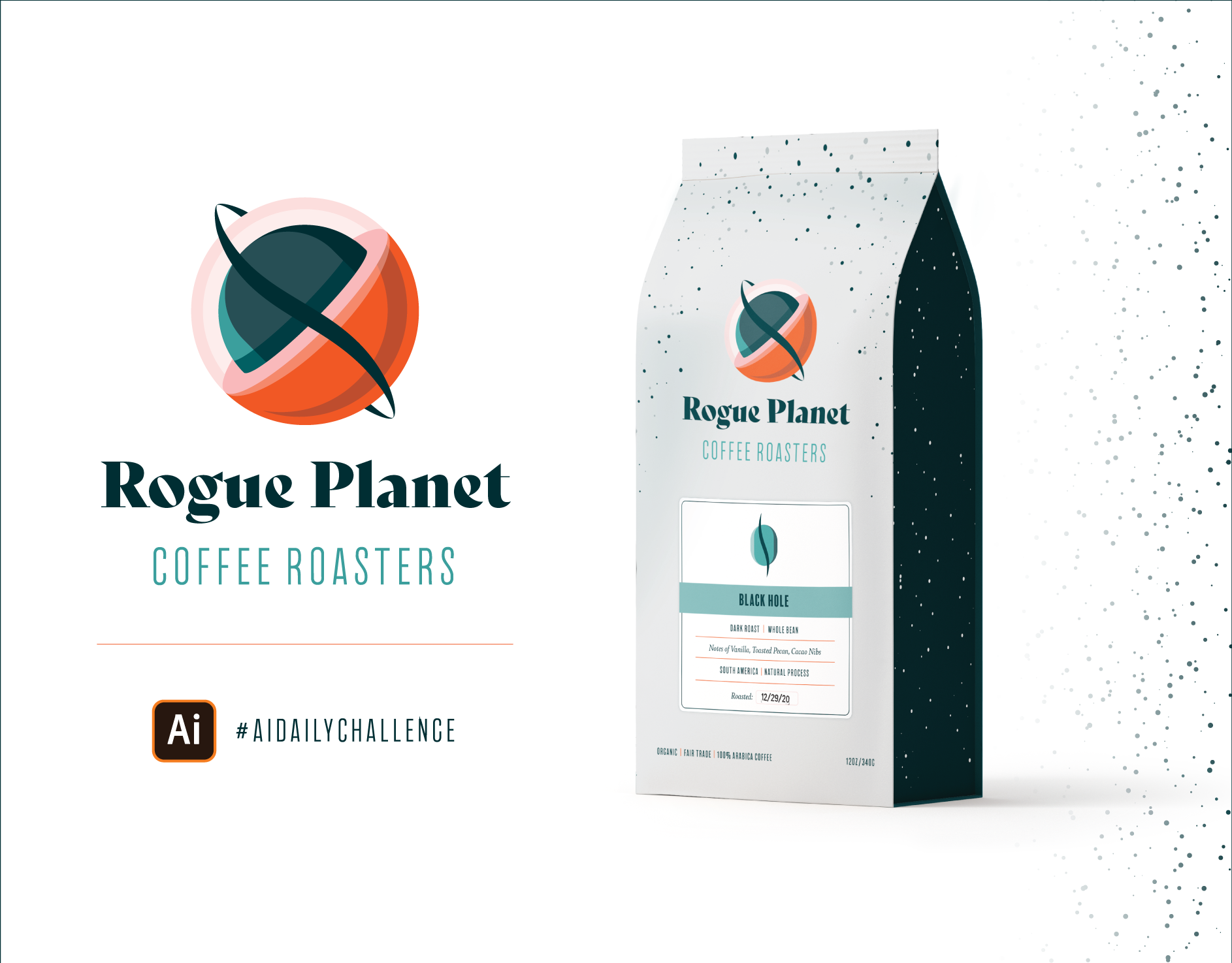 Rogue Planet Coffee Roasters Branding & Stationary. December 2019