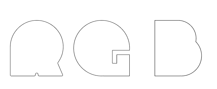 RGB sketch of letters