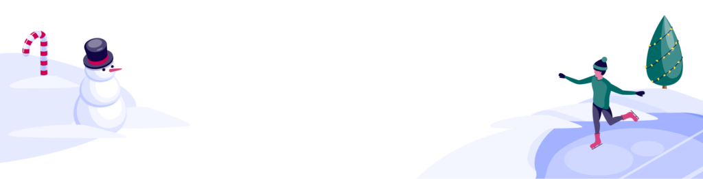 Merrymore, close up, snowman and ice skater