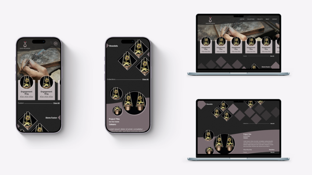 David Wilkinson Design website design mock ups