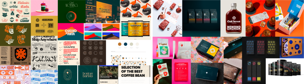 Moodboard for project, packaging, colors, fonts, and look and feel