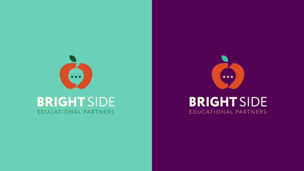 Brightside Educational Partners Branding, primary logo on light and dark full color backgrounds