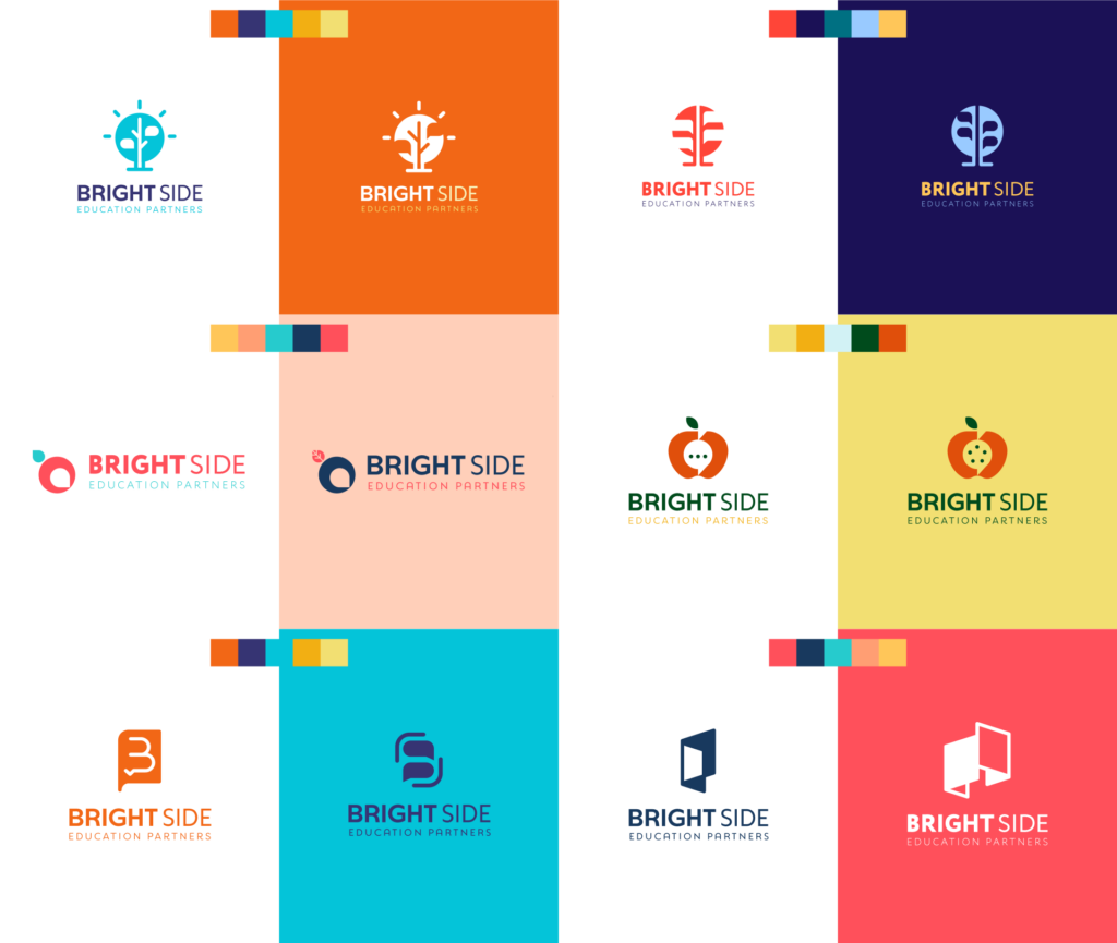 Brightside Educational Partners Branding, original concepts and color palettes