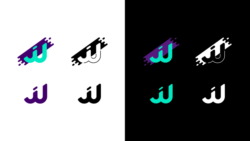 Jack Watson Branding, lettermark in full color and 1-color, light and dark backgrounds
