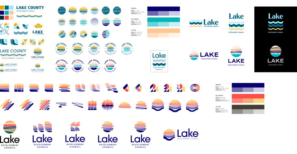 LCDC branding, all logo concepts and sketches