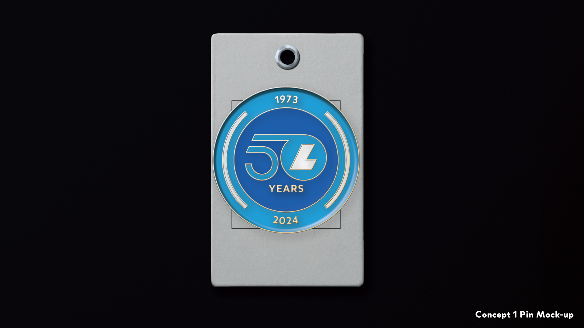 Laketran 50th Anniversary Emblem, concept 1 enamel pin mock-up