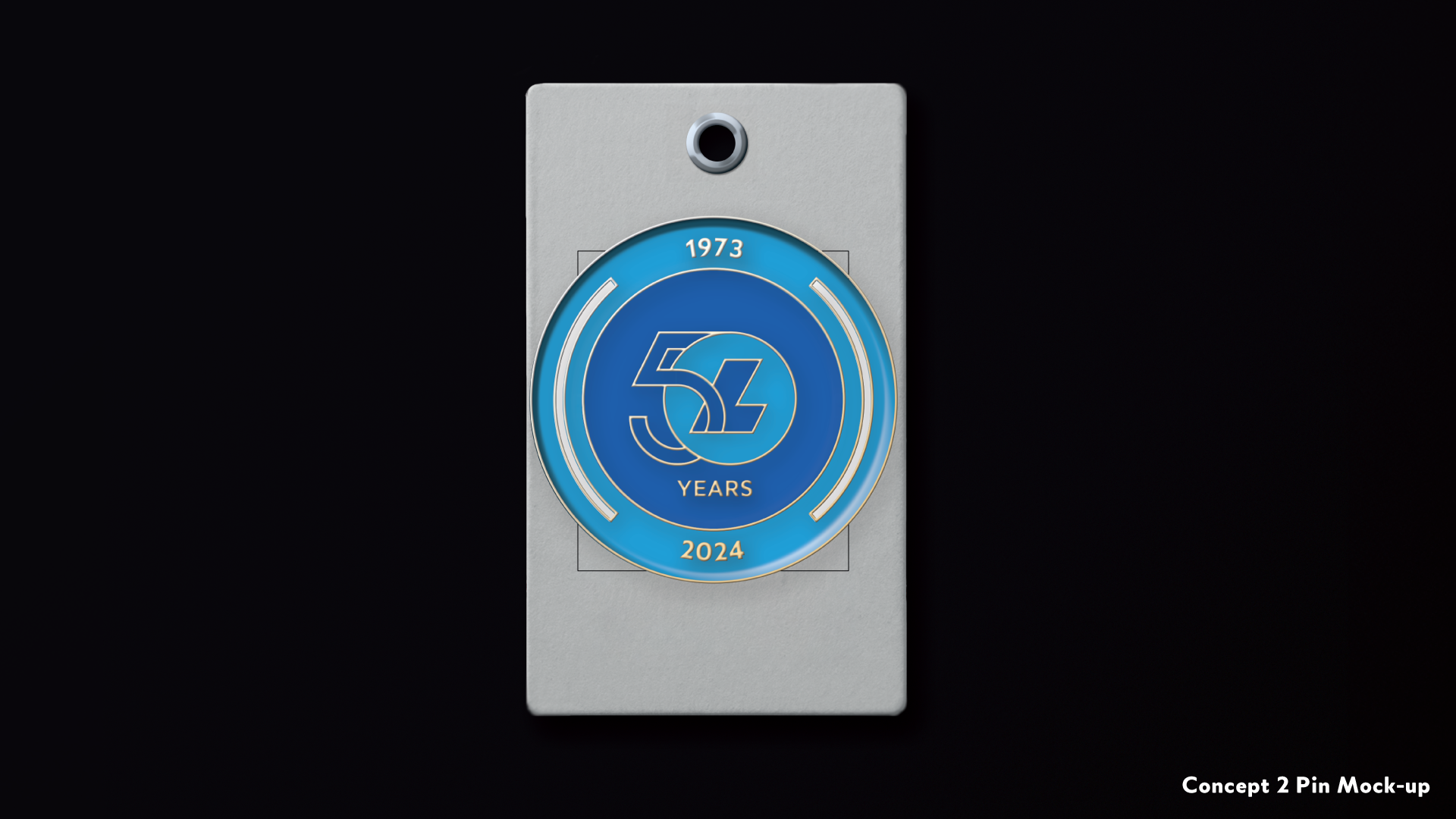 Laketran 50th Anniversary Emblem, concept 2 enamel pin mock-up