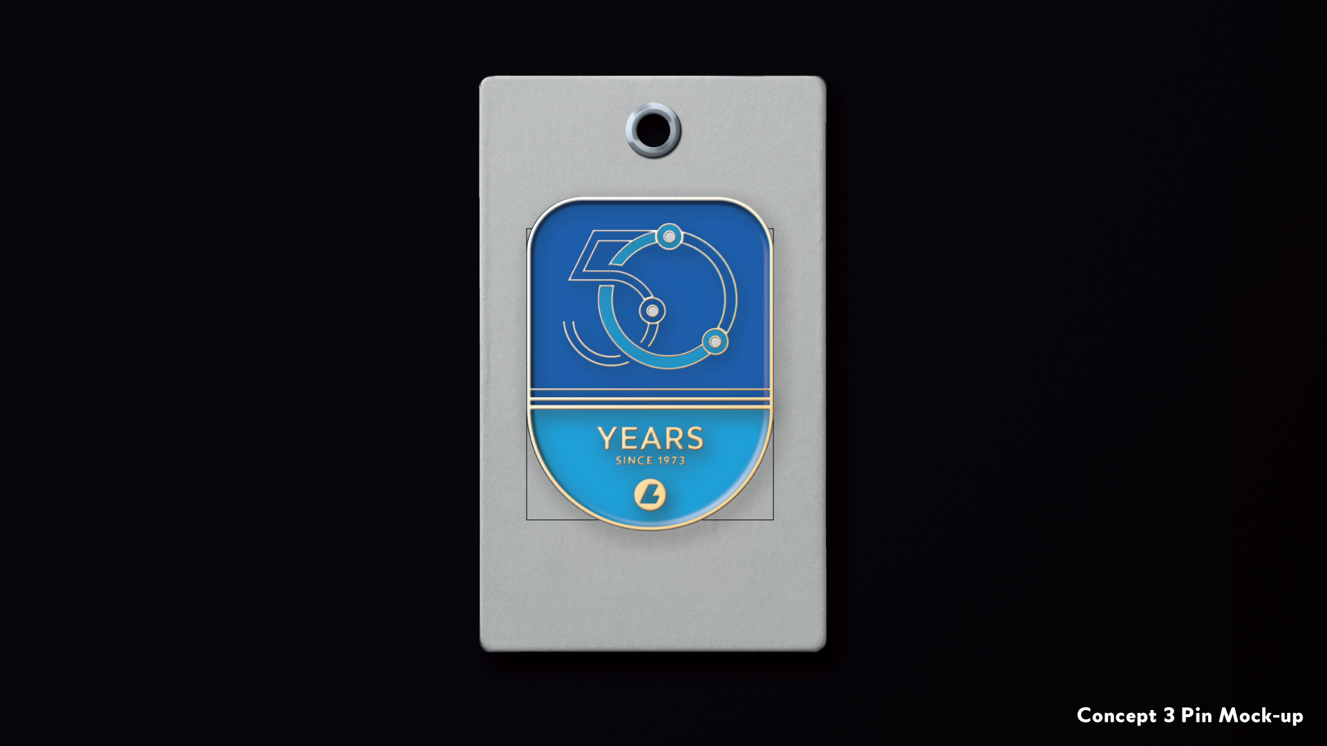 Laketran 50th Anniversary Emblem, concept 3 enamel pin mock-up