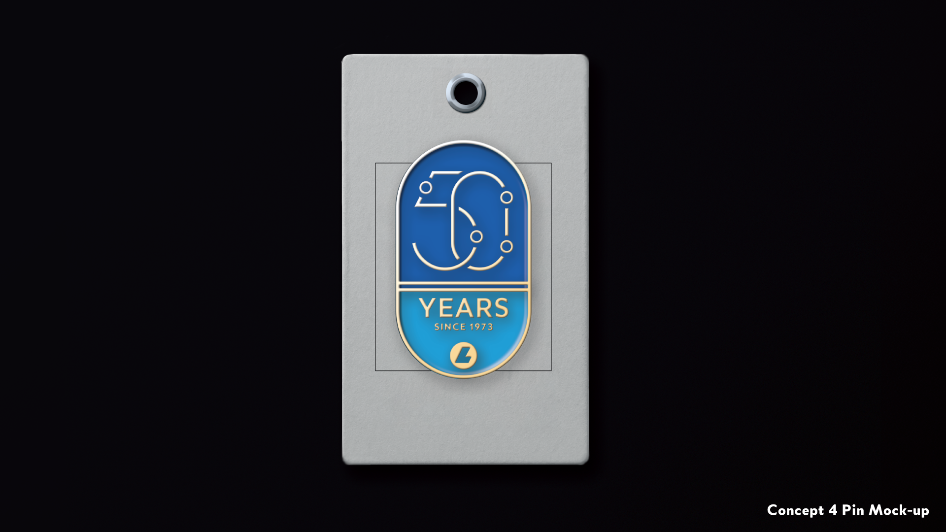 Laketran 50th Anniversary Emblem, concept 4 enamel pin mock-up