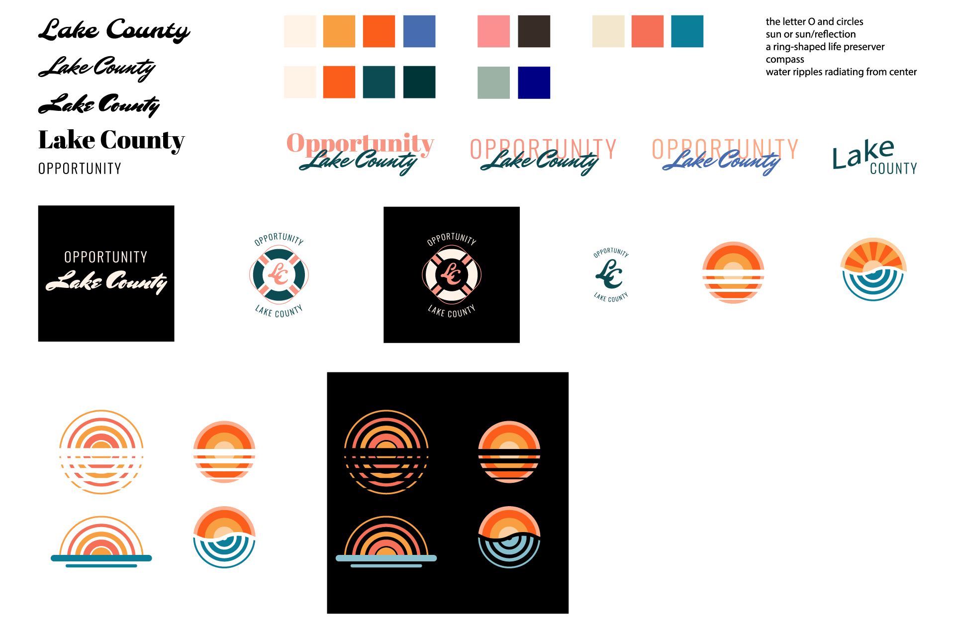 Opportunity Lake County Branding, Logotype, Round 1 logo concepts,