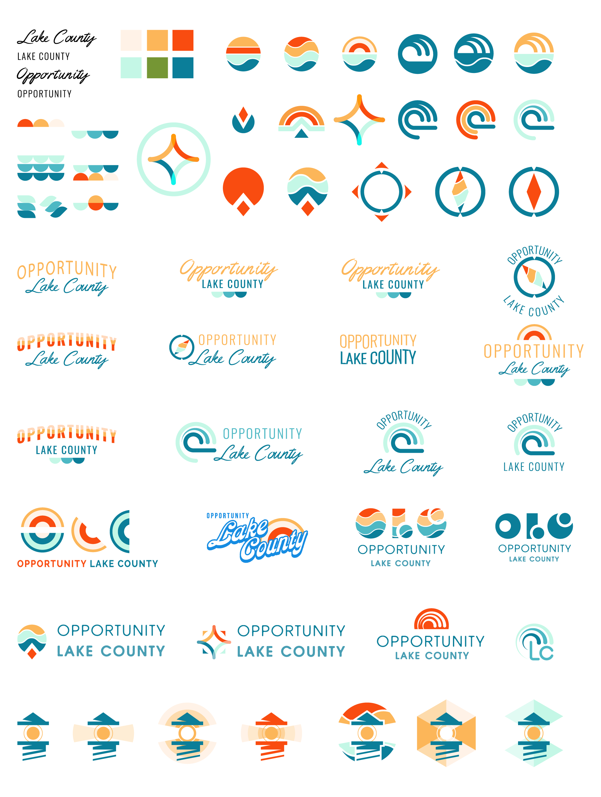 Opportunity Lake County Branding, Logotype, Round 2 logo concepts,