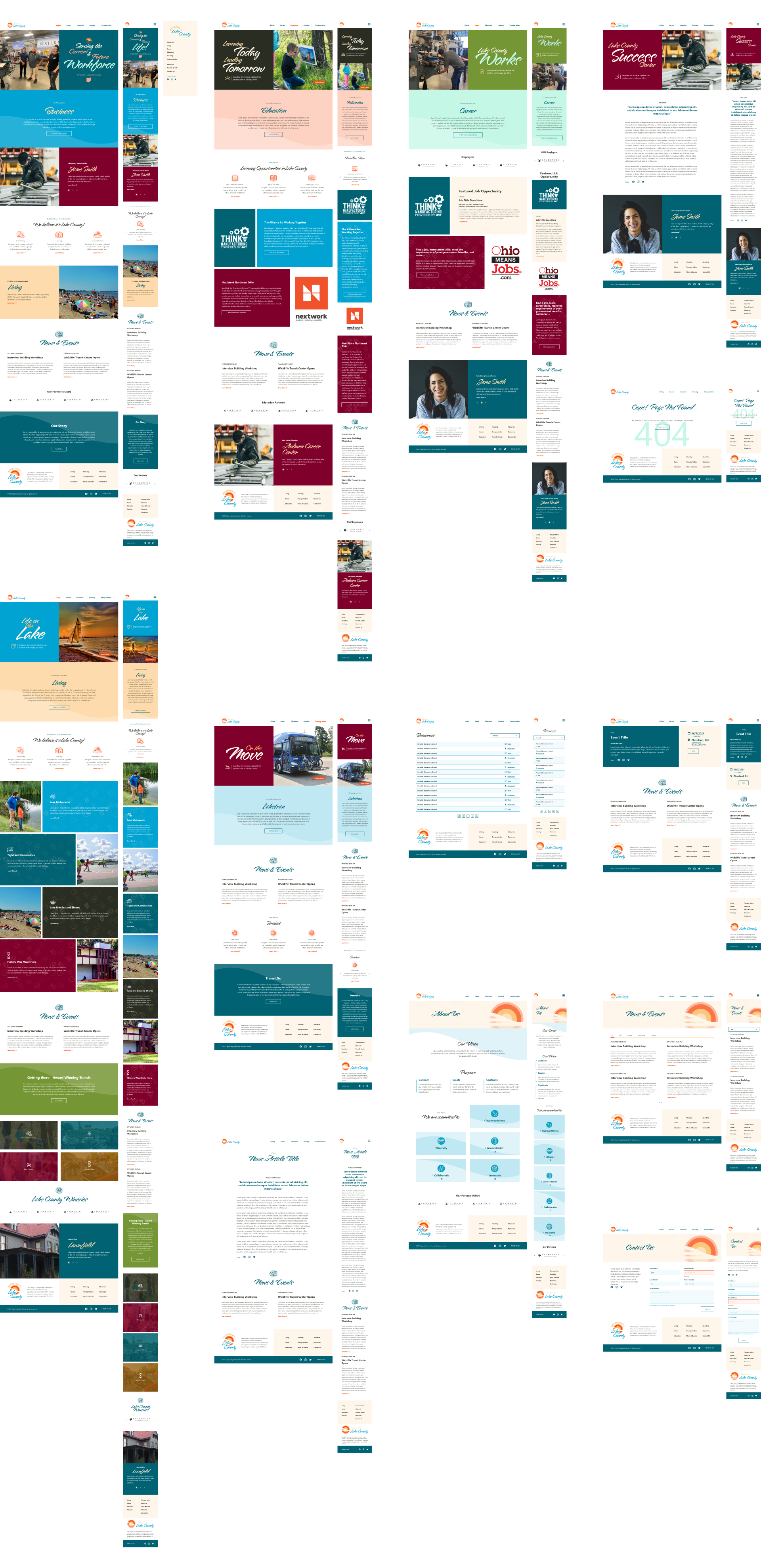 Opportunity Lake County Website, final design of all pages.